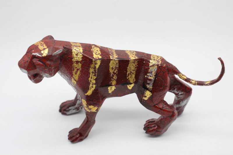 Tiger XII - Vietnamese Lacquer Artworks by Artist Nguyen Tan Phat