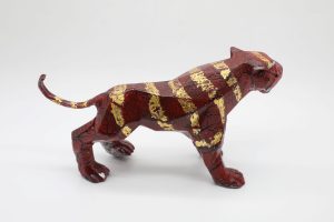 Tiger XII - Vietnamese Lacquer Artworks by Artist Nguyen Tan Phat