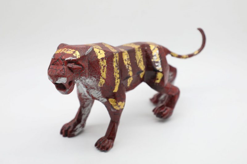 Tiger XII - Vietnamese Lacquer Artworks by Artist Nguyen Tan Phat