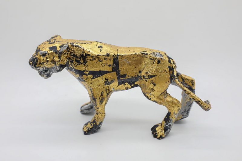 Tiger XV - Vietnamese Lacquer Artworks by Artist Nguyen Tan Phat