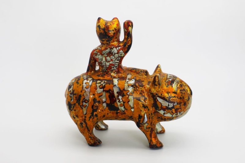 Tiger XXII - Vietnamese Lacquer Artworks by Artist Nguyen Tan Phat