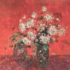 Daisy Still Life Vietnamese Lacquer Painting by Artist Trinh Que Anh