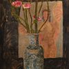 Gerbera Still Life - Vietnamese Lacquer Painting by Artist Le Khanh Hieu