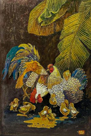 Home Nest Home Nest- Vietnamese Lacquer Painting by Artist Do Khai