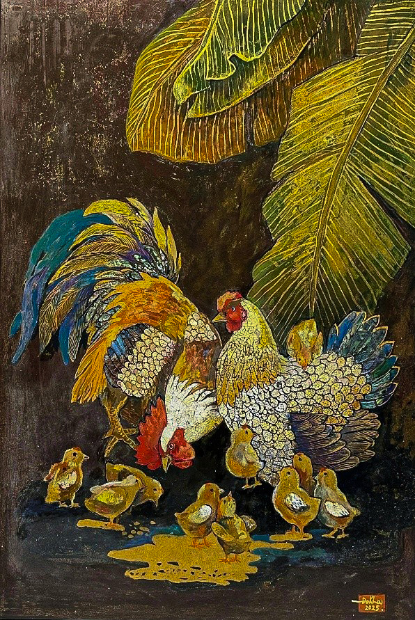 Home Nest Home Nest- Vietnamese Lacquer Painting by Artist Do Khai