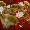Fragrance of the Lotus - Vietnamese Lacquer Painting by Artist Chau Ai Van
