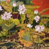 Lotus VII - Vietnamese Lacquer Painting by Artist Tran Thieu Nam