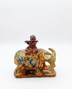 The Young Herdsman - Lacquer artwork by artist Nguyen Tan Phat