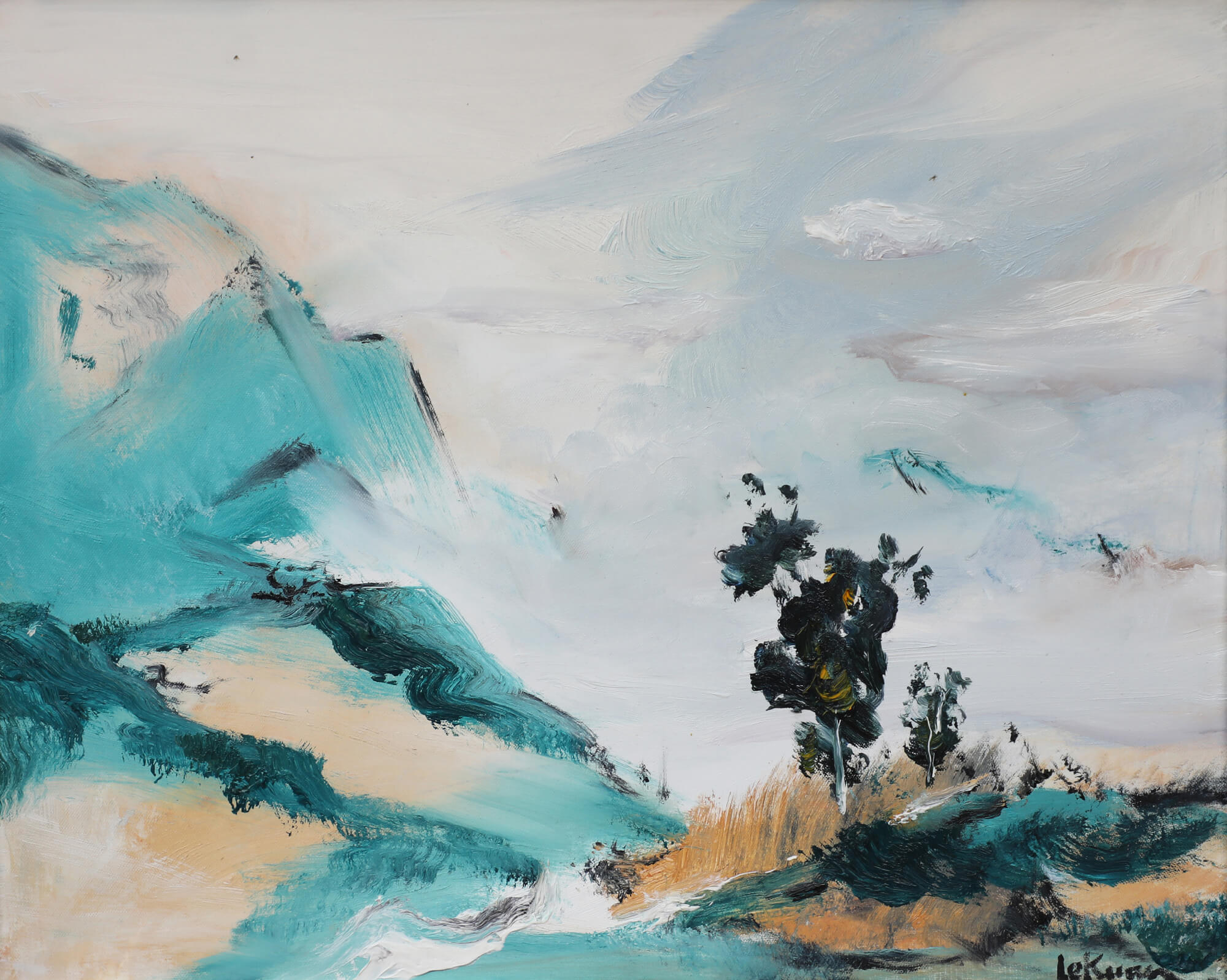 Trees & Mountains - Exclusive Painting by Le Kuan on Nguyen Art Gallery