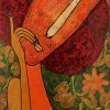 Under the Moon II - Vietnamese Lacquer Painting by Artist HT Phuc