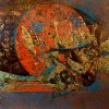 Universe Vietnamese Lacquer painting by artist Nguyen Van Nghia