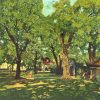 The Green Temple of Literature - Lacquer Painting by Artist Chu Viet Cuong