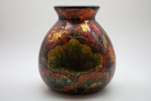 Vase of Night Lotus 01 - Vietnamese Ceramic Vase by Artist Dinh Thi Thanh