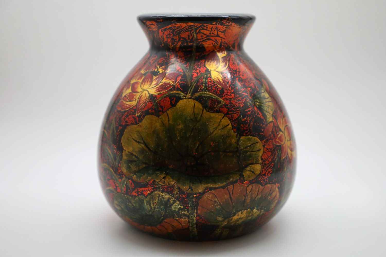 Vase of Night Lotus 01 - Vietnamese Ceramic Vase by Artist Dinh Thi Thanh