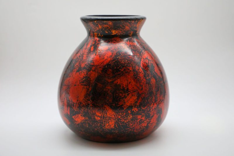 Vase of Night Lotus 01 - Vietnamese Ceramic Vase by Artist Dinh Thi Thanh