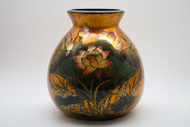 Vase of Royal Lotus - Vietnamese Ceramic Vase by Artist Dinh Thi Thanh