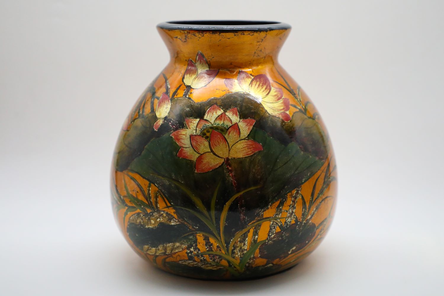 Vase of Royal Lotus - Vietnamese Ceramic Vase by Artist Dinh Thi Thanh