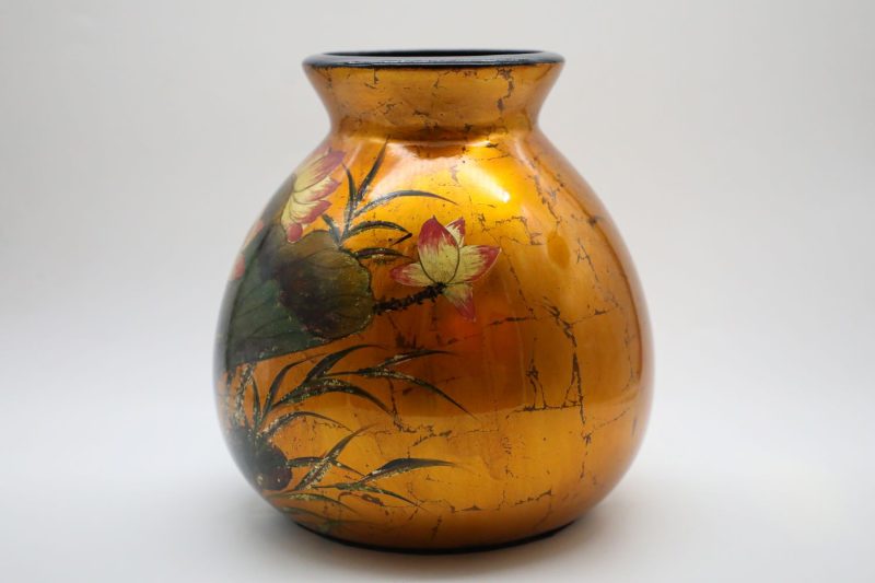 Vase of Royal Lotus - Vietnamese Ceramic Vase by Artist Dinh Thi Thanh