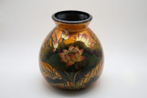 Vase of Royal Lotus - Vietnamese Ceramic Vase by Artist Dinh Thi Thanh