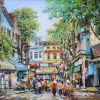 Vibrant Market - Vietnamese Oil Painting by Artist Giap Van Tuan