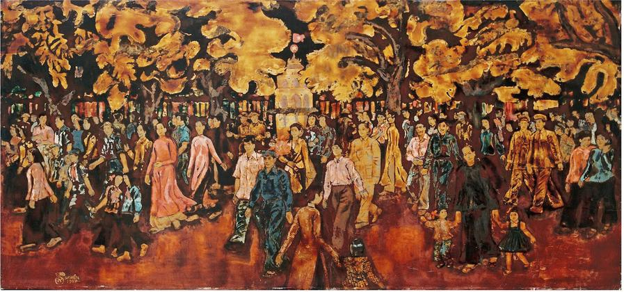 Vietnam Most Famous Paintings - Spring in the Hoan Kiem Lake