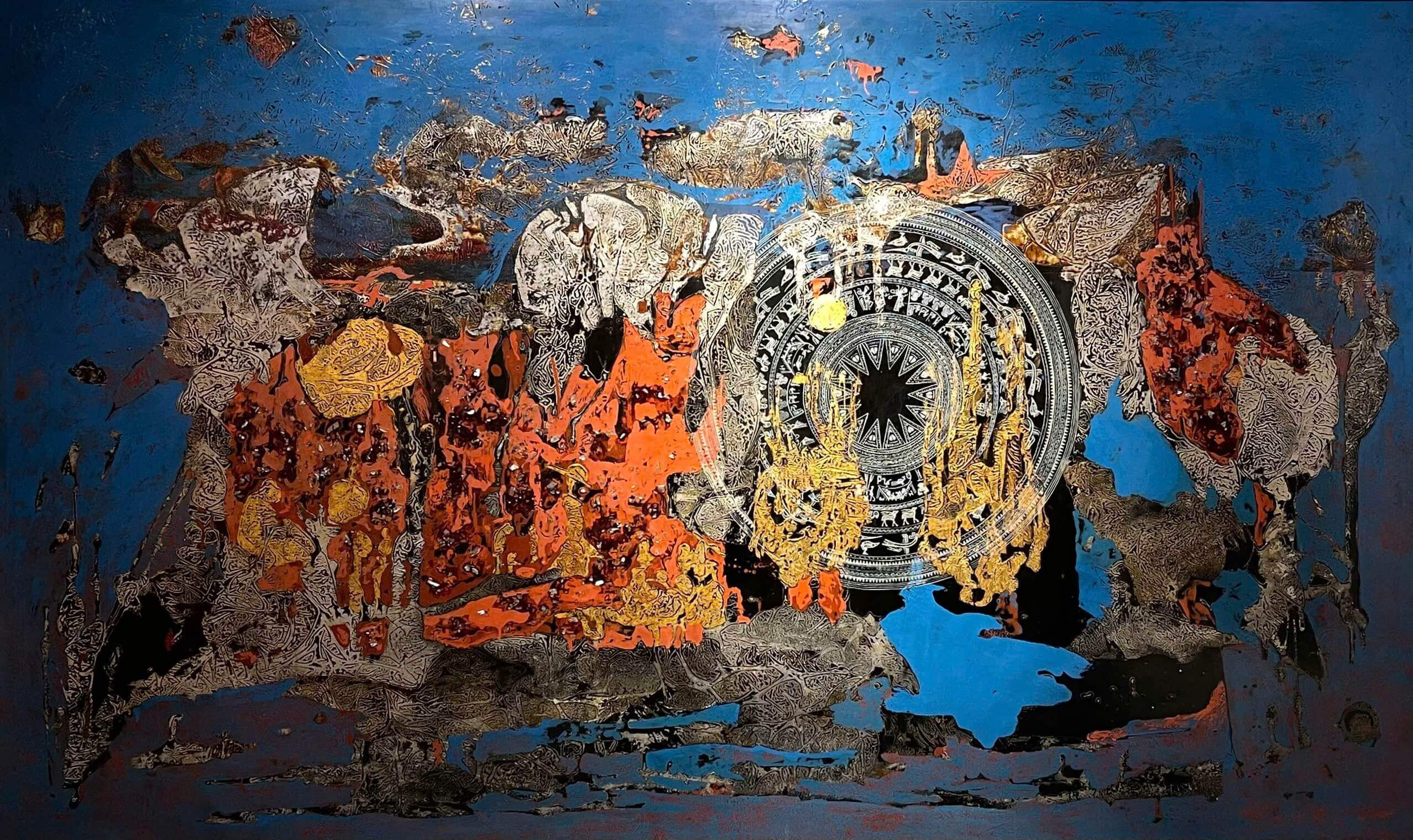 Returning in Glory - Lacquer Painting by Artist Nguyen Van Nghia