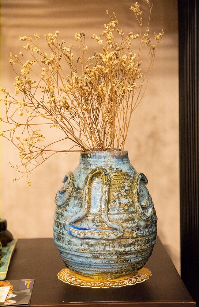 Vintage Aqua Blue Vase