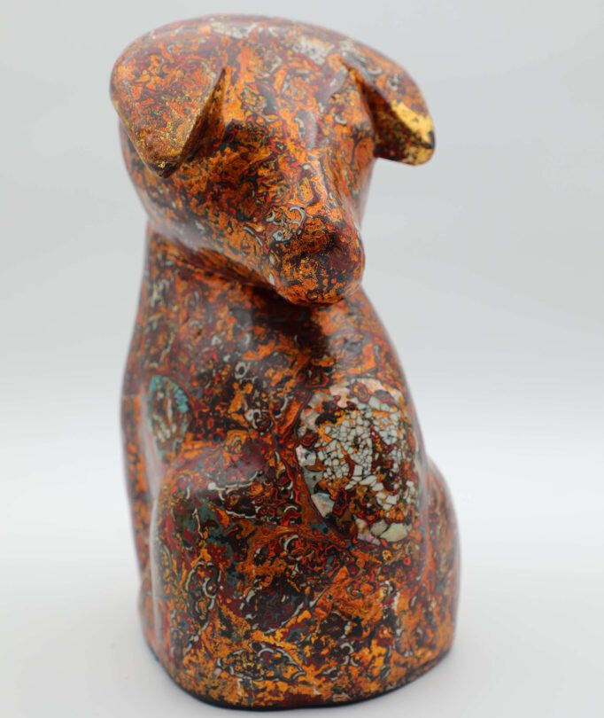 Royal Dog III - Lacquer artwork by artist Nguyen Tan Phat