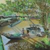 Wait - Vietnamese Oil Painting by Artist Tran Nam