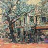 Warm Sunlight to Welcome Spring - Vietnamese Lacquer Painting by Artist Nguyen Van Nghia