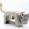 White Cat II - Vietnamese Lacquer Artwork by Artist Nguyen Tan Phat