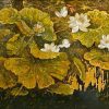 White Lotus 08 - Vietnamese Lacquer Paintings Flower by Artist Do Khai