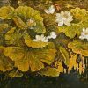White Lotus 08 - Vietnamese Lacquer Paintings Flower by Artist Do Khai