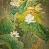 White Lotus 13 - Vietnamese Lacquer Paintings by Artist Do Khai