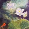 White Lotus - Vietnamese Watercolor Painting by Artist Nguyen Lam