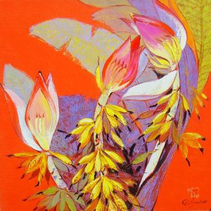 Wild Banana Flower III - Vietnamese Oil Paintings of Flower by Dang Dinh Ngo