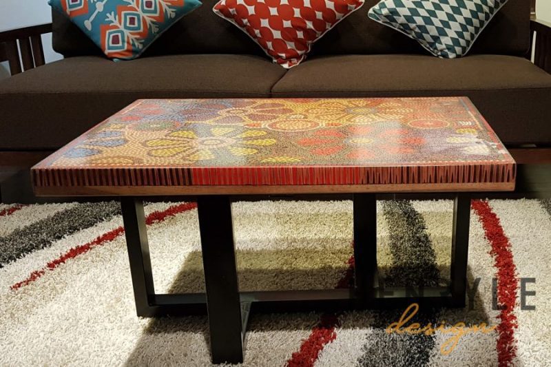 Wild Cosmos Flower Colored-Pencil Coffee Table 14