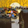 Little Hamlet - Vietnamese Acrylic Painting by Artist Nguyen Quy Tam