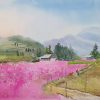 Blush of Spring in the Highlands - Vietnamese Watercolor Painting By Artist Nguyen Ngoc Phuong