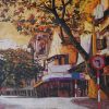 Yellow Afternoon - Vietnamese Lacquer Painting by Artist Nguyen Binh Son