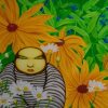 Yellow Flower - Vietnamese Oil Painting by Artist Truong Thien
