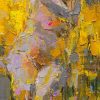Yellow Nude I - Vietnamese Oil Painting by Artist Danh Cuong