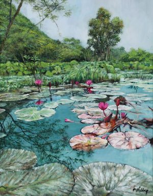Yen Stream - Vietnamese Oil Painting by Artist Viet Huong