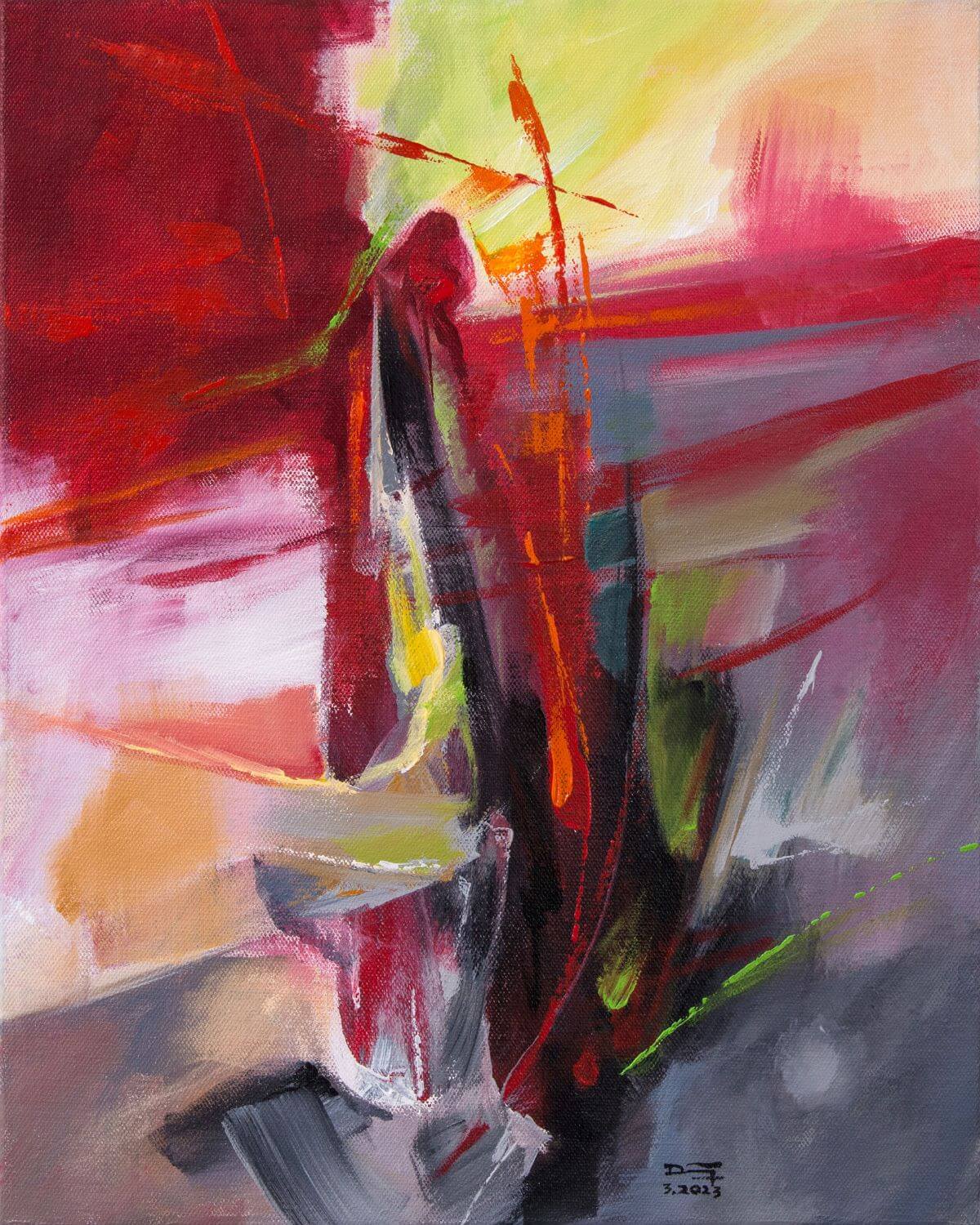 abstract 18 Vietnamese Acrylic on canvas by Artist Mai Huy Dung