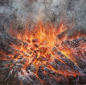 Ardent Flame - Vietnamese Oil Painting by Artist Lam Xung