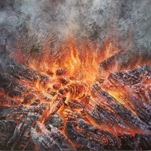Ardent Flame - Vietnamese Oil Painting by Artist Lam Xung