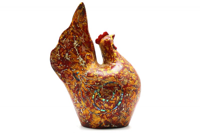 Beauteous Cock I - Vietnamese Lacquer Artworks by Artist Nguyen Tan Phat