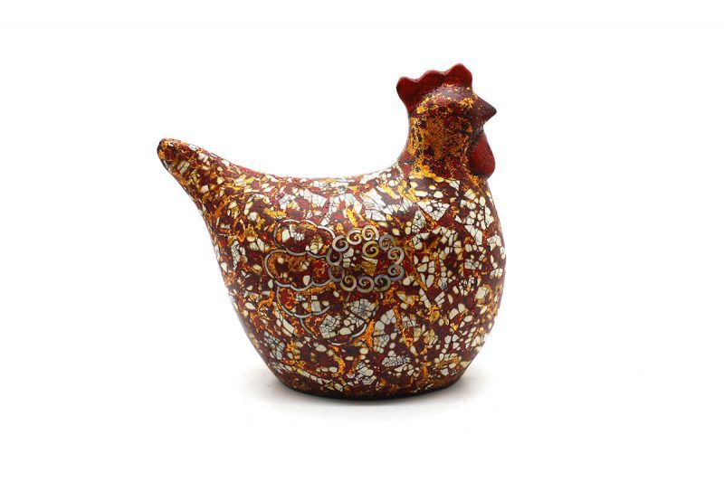 Beauteous Hen III - Vietnamese Lacquer Artworks by Artist Nguyen Tan Phat