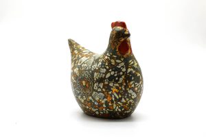 Beauteous Hen IV - Vietnamese Lacquer Artworks by Artist Nguyen Tan Phat