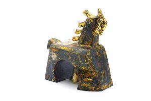 Black Horse II - Vietnamese Lacquer Artworks by Artist Nguyen Tan Phat